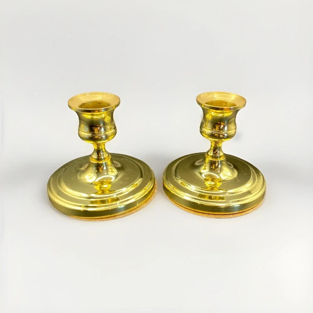 Vintage Baldwin Solid Brass Candle Holders Pair 3